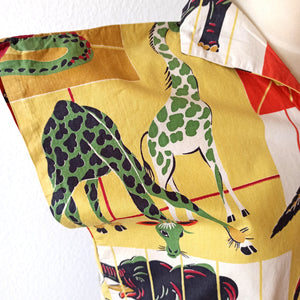 1950s - Rare Collector's Animals Zoo Novelty Blouse - Sz S/M