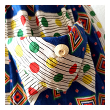 Cargar imagen en el visor de la galería, 1950s - Fabulous Colorful Pocket Cotton Dress - W25 (64cm)
