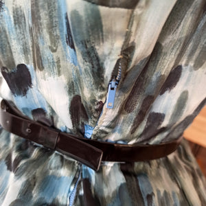 1950s - Stunning Abstract Satin Dress - W30 (76cm)