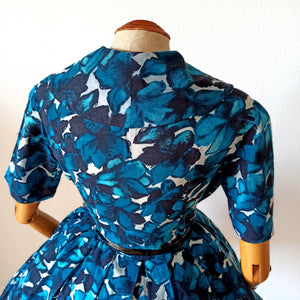 1950s - Stunning Abstract Blend Cotton Dress - W26 (66cm)