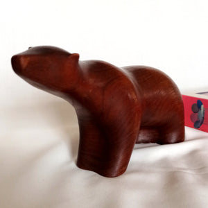 1950s 1960s - DENMARK - Teak Wood Bear Figure