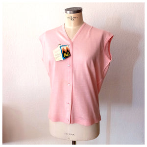 1960s - JUMARI, Barcelona - Deadstock Darling Pink Tank Top (XXL)