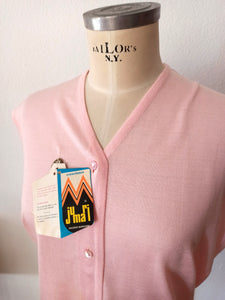 1960s - JUMARI, Barcelona - Deadstock Darling Pink Tank Top (XXL)