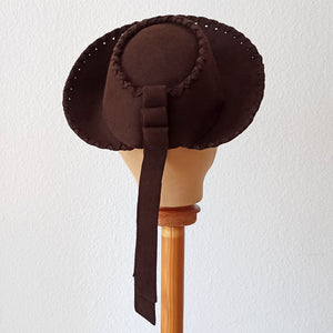 1940s - Adorable Dark Brown Felt Hat