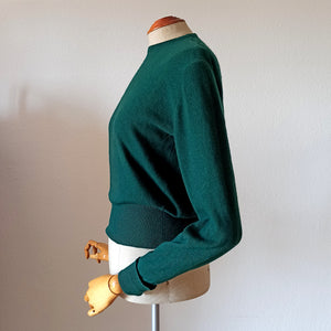 1950s - BALLANTYNE, Scotland - Green Forest Pure Cashmere Jumper