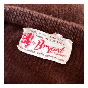 1950s - BRYANT, Scotland - Brown Pure Cashmere Jumper