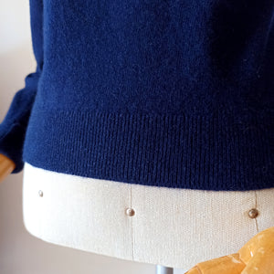 1950s - BRYANT, Scotland - Fabulous Blue Pure Cashmere Sweater