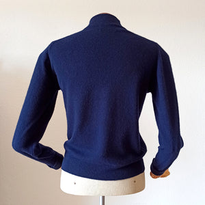 1950s - BRYANT, Scotland - Fabulous Blue Pure Cashmere Sweater