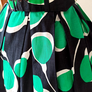 1950s - UNWORN! - Stunning Abstract German Cotton Dress - W28 (72cm)