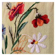 Load image into Gallery viewer, 1950s - ANFEA, Switzerland - Outstanding Floral Raffia Ladybugs Linen Dress - W29 (74cm)
