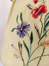 Charger l&#39;image dans la galerie, 1950s - ANFEA, Switzerland - Outstanding Floral Raffia Ladybugs Linen Dress - W29 (74cm)
