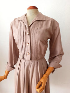 1950s - Elegant Pure Silk German Dress - W30 (76cm)