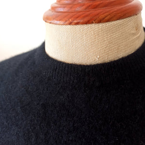 1950s -PRINGLE, Scotland - Black Cashmere Jumper - Small