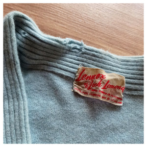 1950s - LENNOX, Scotland - AS IS! - Baby Blue Cashmere Sweater - W29/34 (78/86cm)