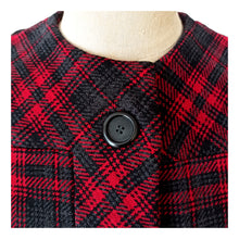 Charger l&#39;image dans la galerie, 1960s - Red &amp; Black Tartan Wool Blend Dress - W32 (82cm)
