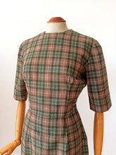 Load image into Gallery viewer, 1960s - Gorgeous Autumnal Colors Plaid Wool Dress - W26 (66cm)
