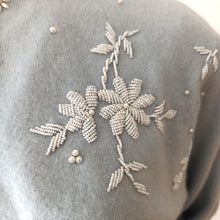 Load image into Gallery viewer, 1950s - TIMWEAR, Paris - Adorable Pearls Beads Wool Cardigan
