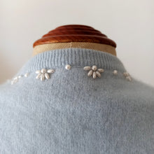 Load image into Gallery viewer, 1950s - TIMWEAR, Paris - Adorable Pearls Beads Wool Cardigan
