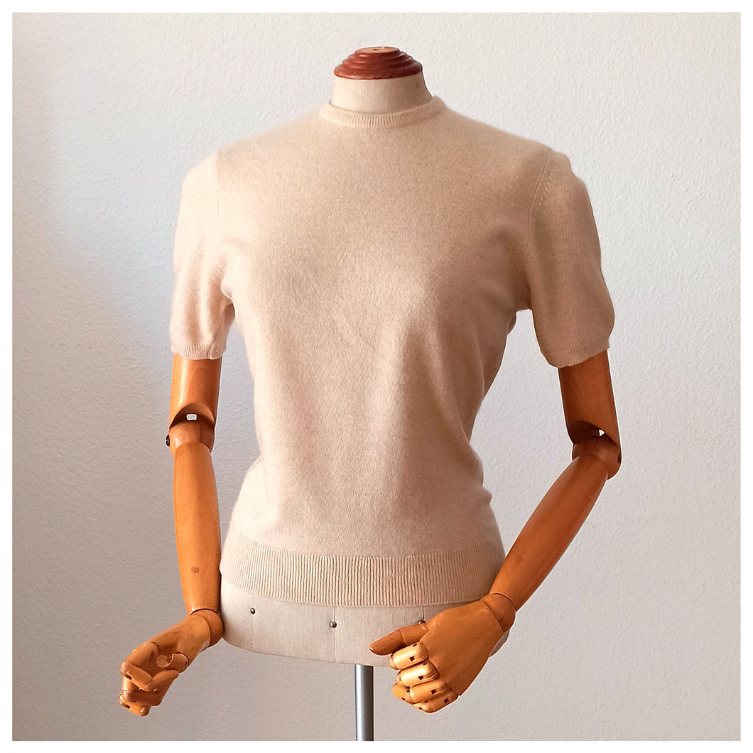 1950s - BRAEMAR, Scotland - Gorgeous Sand Cashmere Jumper