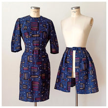 Carica l&#39;immagine nel visualizzatore di Gallery, 1950s 1960s - Fabulous 2 Looks In 1 Abstract Dress - W29 (74cm)
