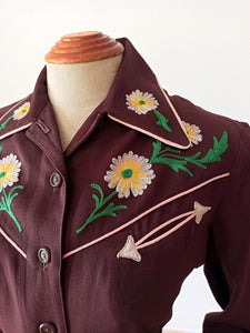 1940s - CONNIE SPORTSWEAR, USA - Precious Women's Western Shirt W31.5 (80cm)