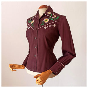 1940s - CONNIE SPORTSWEAR, USA - Precious Women's Western Shirt W31.5 (80cm)