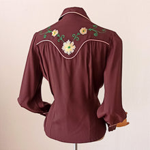 Carica l&#39;immagine nel visualizzatore di Gallery, 1940s - CONNIE SPORTSWEAR, USA - Precious Women&#39;s Western Shirt W31.5 (80cm)
