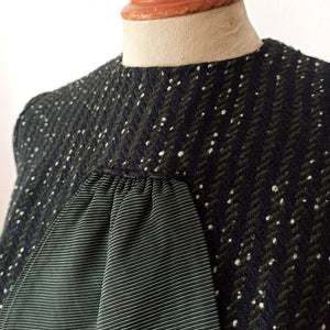 1950s 1960s - Outstanding Green Flecked Wool Dress Coat - W26 (66cm)