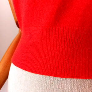 1950s - PRINGLE, Scotland - Burnt Orange Cashmere Jumper - W28/35 (72/90cm)