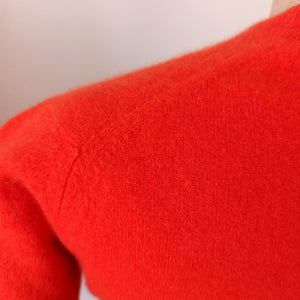 1950s - PRINGLE, Scotland - Burnt Orange Cashmere Jumper - W28/35 (72/90cm)