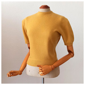 1950s 1960s - ROYAL HIGHLAND, Scotland - Cute Mustard Cashmere Jumper