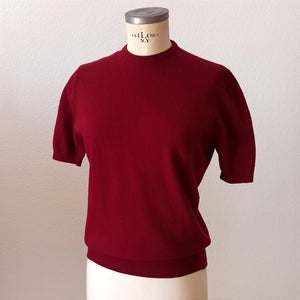 VTG Does 50s 60s - BRAEMAR, Scotland - Gorgeous Burgundy Wool Twin Set