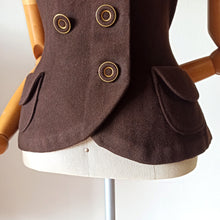 Carica l&#39;immagine nel visualizzatore di Gallery, 1940s - Gorgeous Brown Wool Vest - W33 (84cm)
