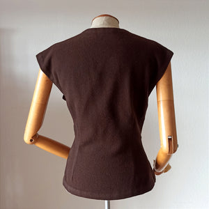 1940s - Gorgeous Brown Wool Vest - W33 (84cm)