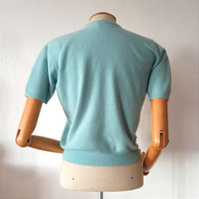 Cargar imagen en el visor de la galería, 1950s - BARRIE, Scotland - Adorable Baby Blue Cashmere Jumper
