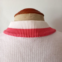 Cargar imagen en el visor de la galería, 1950s - TRICOTE BZ. F, France - Cute Pink White Cotton Top - W34 (86cm)
