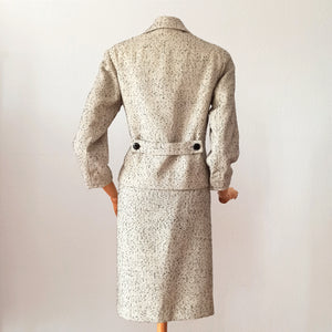 1950s 1960s - Stunning Wool Flecked Couture Suit - W26 (66cm)