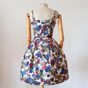 1950s 1960s - Stunning Floral Bolero Dress - W26 (66cm)