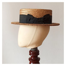 Charger l&#39;image dans la galerie, 1910s 1920s - ABATI - Exquisite Pressed Straw Men Boater Hat
