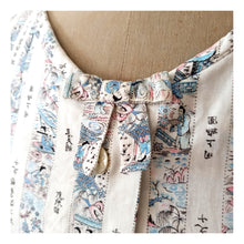 Load image into Gallery viewer, 1950s 1960s - Cute Japanese Print Cotton Dress - W30 (76cm)
