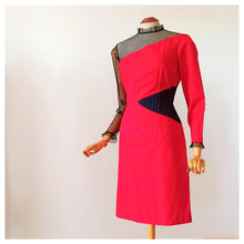 Load image into Gallery viewer, 1960s - Ultra-rare Stunning Color Block See-through Dress - W27.5 (70cm)
