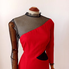 Load image into Gallery viewer, 1960s - Ultra-rare Stunning Color Block See-through Dress - W27.5 (70cm)
