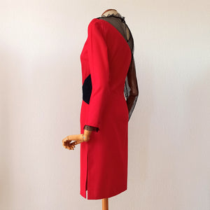 1960s - Ultra-rare Stunning Color Block See-through Dress - W27.5 (70cm)