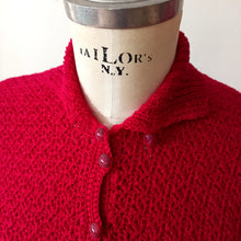 Load image into Gallery viewer, 1950s 1960s - Beautiful Hand Knitted Burgundy Set - Sz. S/M
