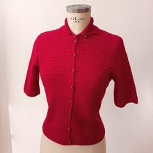 Load image into Gallery viewer, 1950s 1960s - Beautiful Hand Knitted Burgundy Set - Sz. S/M
