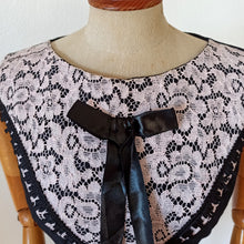 Load image into Gallery viewer, 1960s - Gorgeous Black Wool Cotton Lace Dress - W28.5 (72cm)
