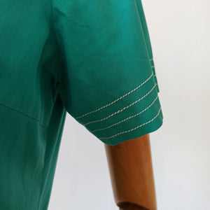 1960s - Cute Green Cotton Blouse - W35 (90cm)