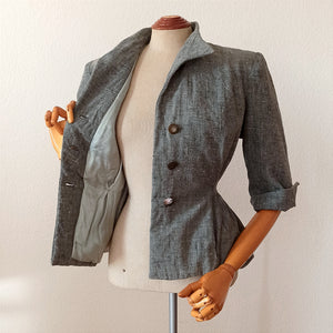 1940s - Outstanding Atomic Fleck New Look Jacket - W28.5 (72cm)