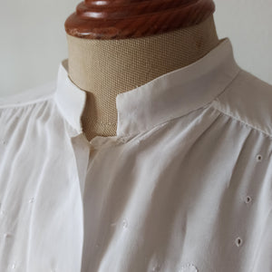 1940s - Exquisite White Rayon Silk Blouse - W41 (104cm)