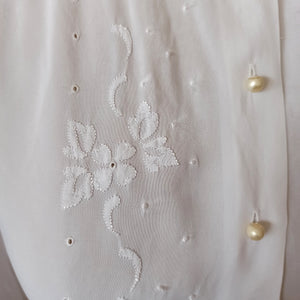 1940s - Exquisite White Rayon Silk Blouse - W41 (104cm)